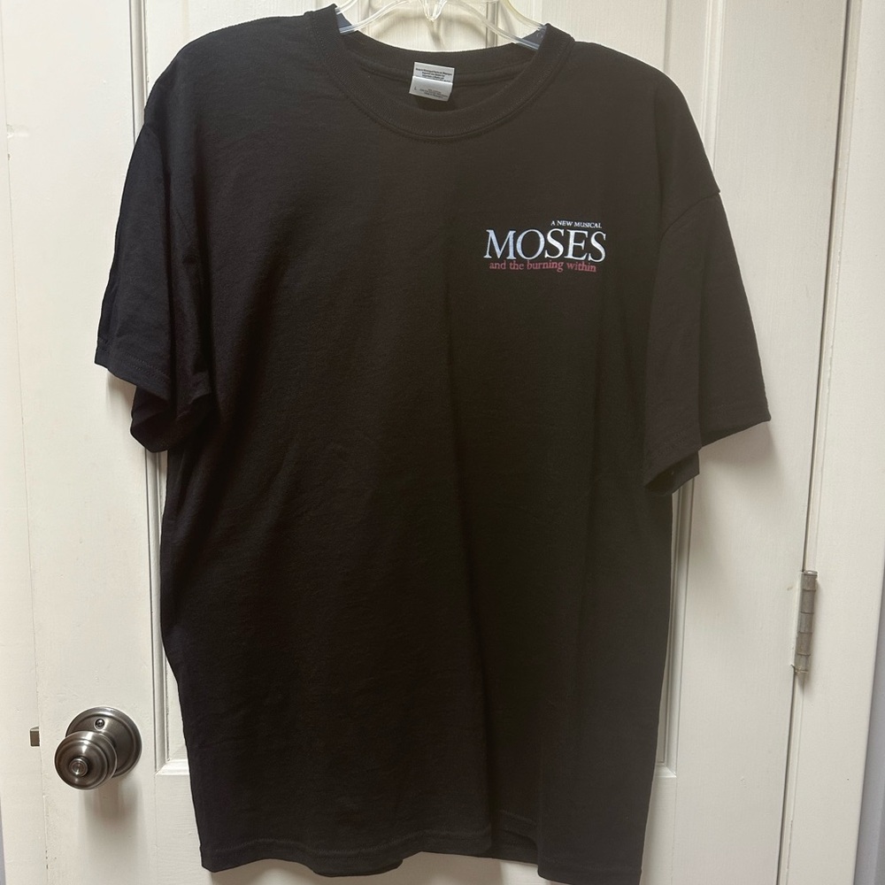 🌸 $3 if Bundled Large GILDAN T-Shirt A New Musical MOSES and the burning within